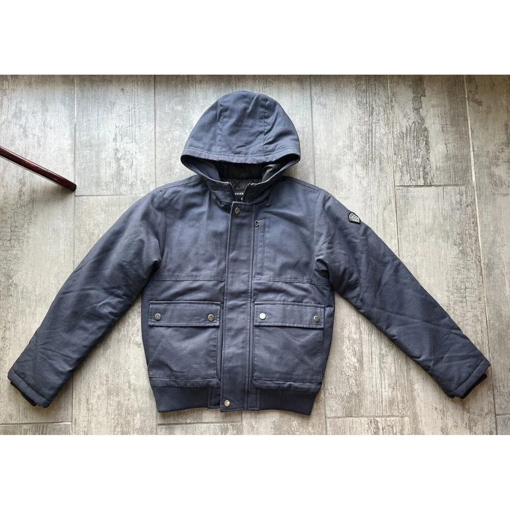 QUIKSILVER Boys Youth Brooks Water Repellant Hooded Insulated Warm Jacket M 12